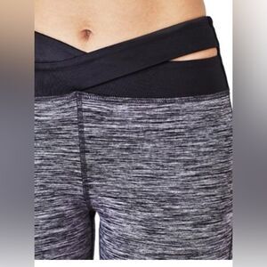 Soft Gray and Black Leggings with Cut Out